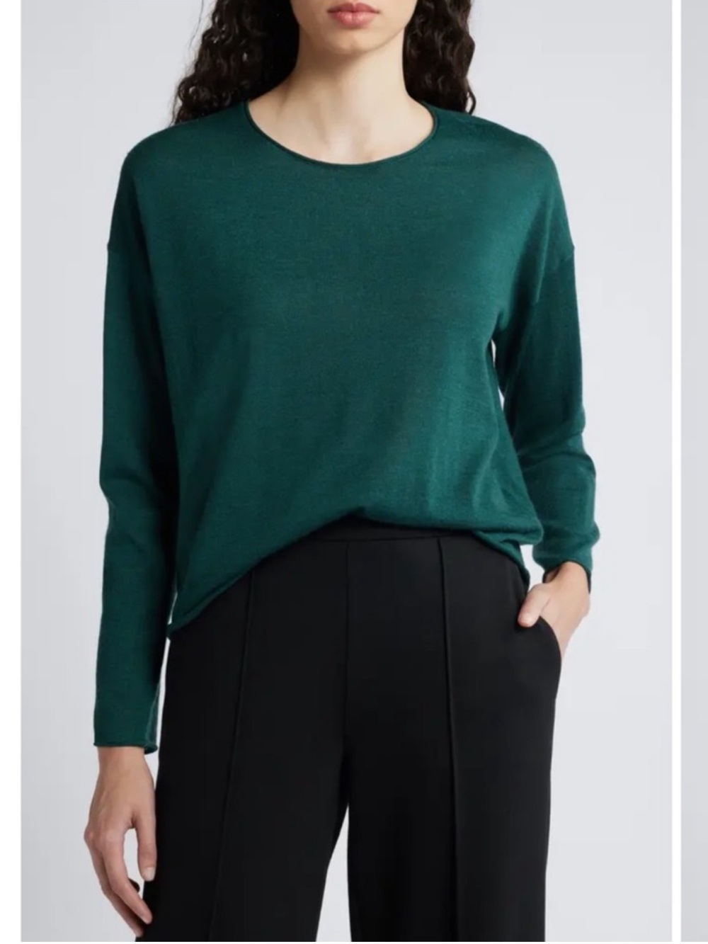 NWT Eileen Fisher Fine Merino Box-Top in Regenerative Wool